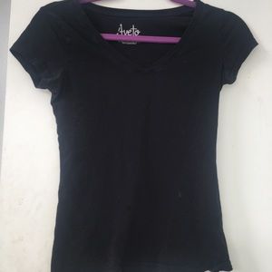 Black v-neck shirt